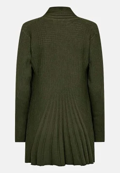 Freequent Lång, ribbad cardigan Claudisse Clearance