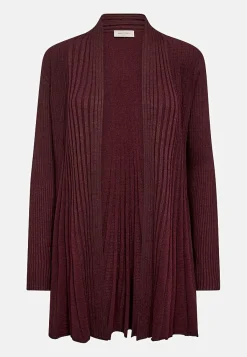 Freequent Lång, ribbad cardigan Claudisse Clearance
