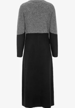 Cellbes of Sweden Lång stickad klänning Mörkgrå/Svart Sale