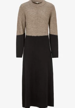 Cellbes of Sweden Lång stickad klänning Beige / Svart Hot