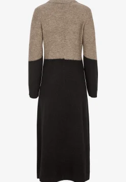Cellbes of Sweden Lång stickad klänning Beige / Svart Hot
