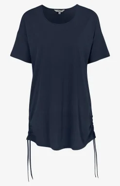 Cellbes of Sweden Lång topp med dragsko i sidorna 2-pack Marin / Randig + Marin / Enfärgad