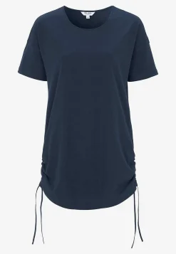 Cellbes of Sweden Lång topp med dragsko i sidorna 2-pack Marin / Randig + Marin / Enfärgad