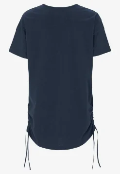 Cellbes of Sweden Lång topp med dragsko i sidorna 2-pack Marin / Randig + Marin / Enfärgad