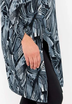 Cellbes of Sweden Lång trikåtunika med hög slits Blå / Svart / Mönstrad Outlet