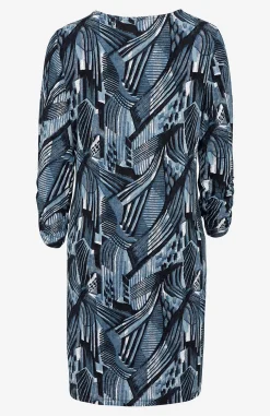 Cellbes of Sweden Lång trikåtunika med hög slits Blå / Svart / Mönstrad Outlet