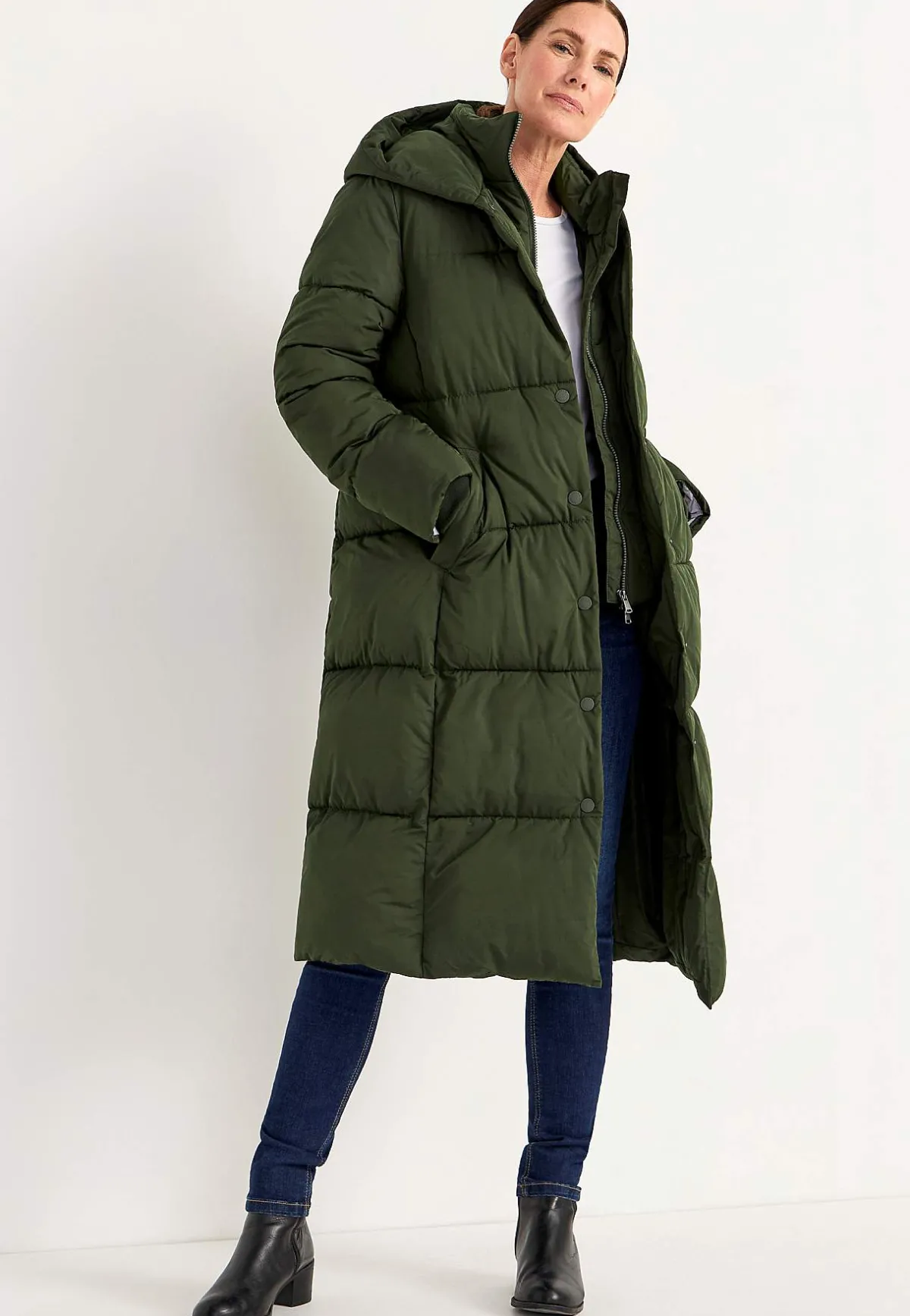 Cellbes of Sweden Lång vinterkappa Mörkgrön Sale