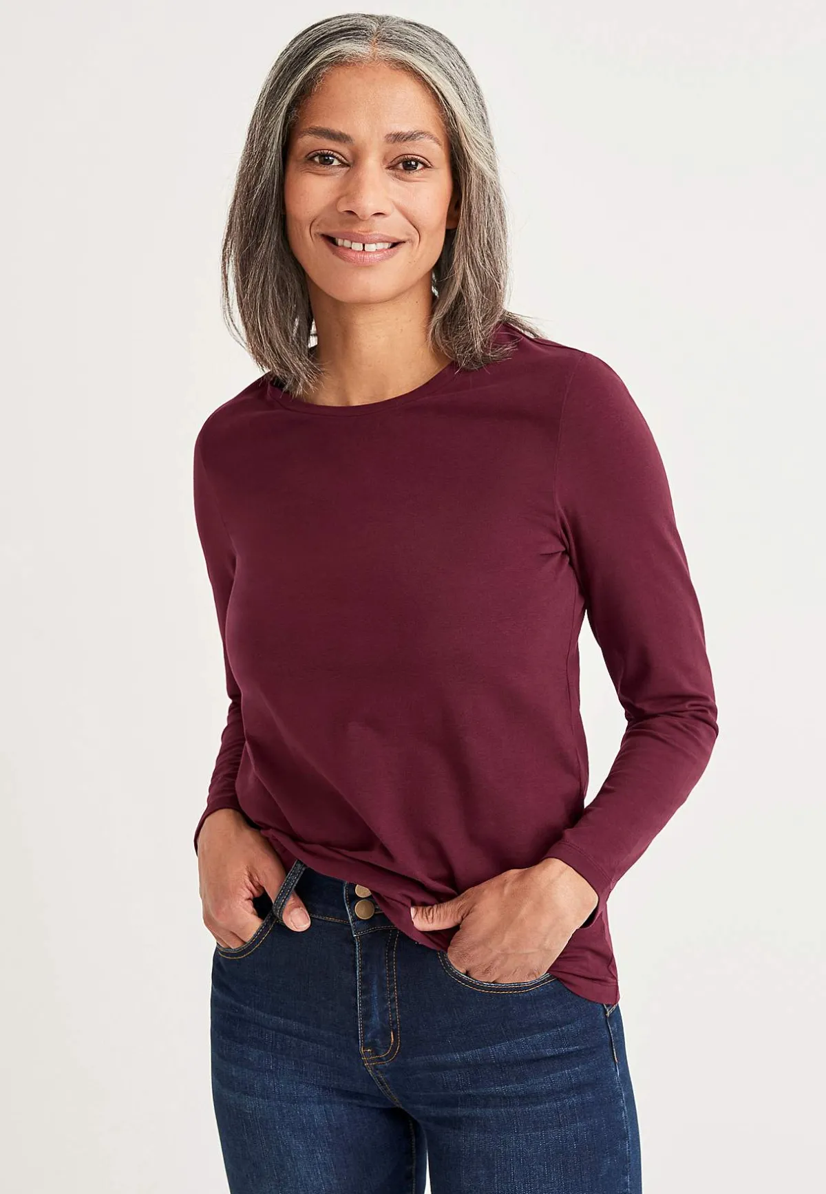 Cellbes of Sweden Långärmad trikåtopp i ekologisk bomull Clearance