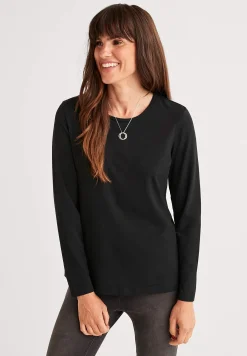 Cellbes of Sweden Långärmad trikåtopp i ekologisk bomull Svart Best