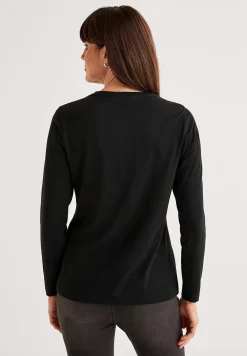Cellbes of Sweden Långärmad trikåtopp i ekologisk bomull Svart Best