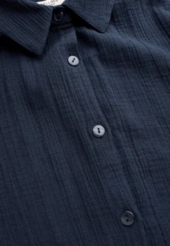 Cellbes of Sweden Långskjorta i krinklad bomull Marin Best