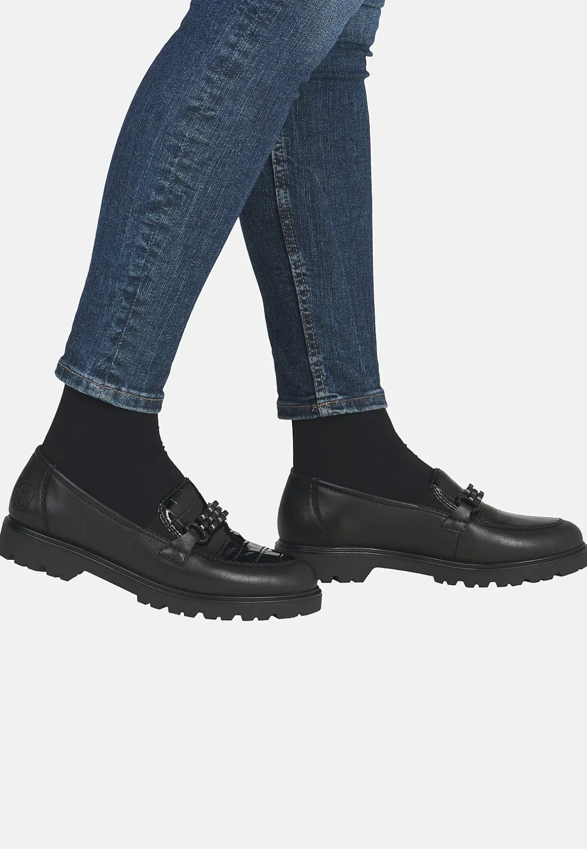 Rieker Loafer med metallspänne Svart Online