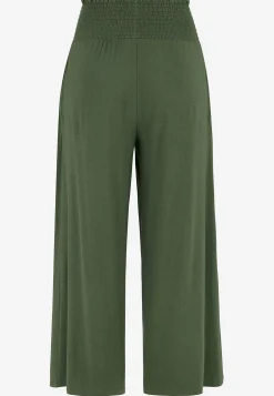 Cellbes of Sweden Mjuk trikåbyxa med smockad resårmidja Liv Khakigrön Online