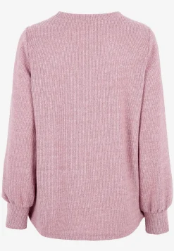 Cellbes of Sweden Mjuk trikåtröja med knappar Beata Rosa / Melerad