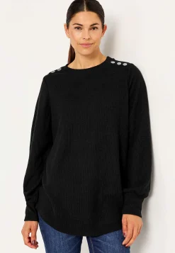 Cellbes of Sweden Mjuk trikåtröja med knappar Beata Svart Discount