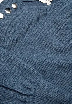 Cellbes of Sweden Mjuk trikåtröja med knappar Beata Blåmelange Online