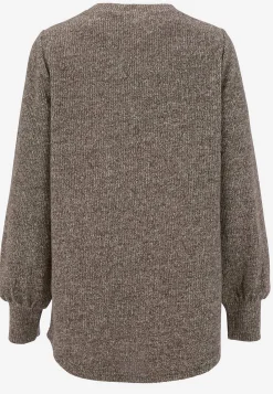 Cellbes of Sweden Mjuk trikåtröja med knappar Beata Nougatmelange New