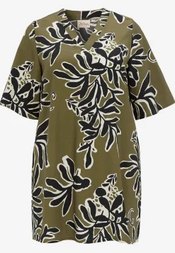 Wasabiconcept Mönstrad klänning Olivgrön/Mönstrad Best