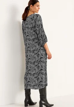 Cellbes of Sweden Mönstrad klänning med knappar Svart / Paisley Outlet