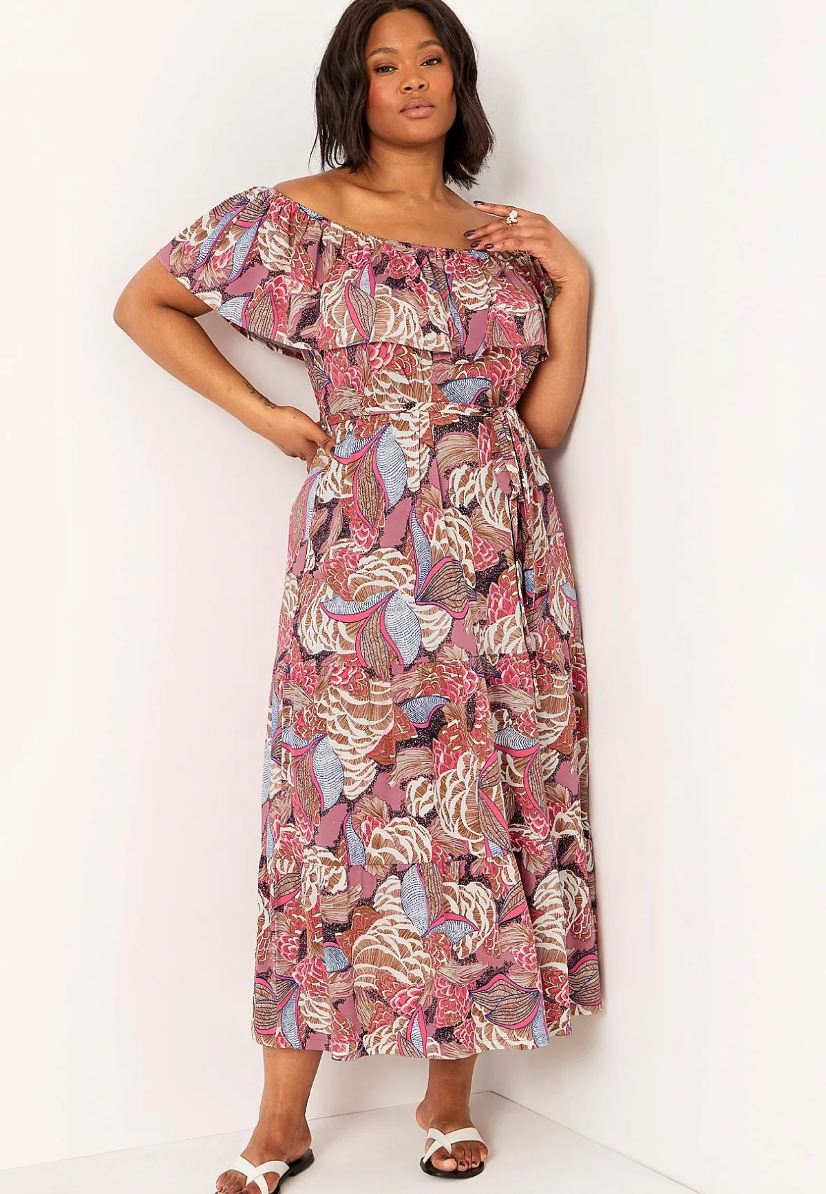 Johanna Toftby x Cellbes Mönstrad singoallaklänning Rosa / Mönstrad Discount