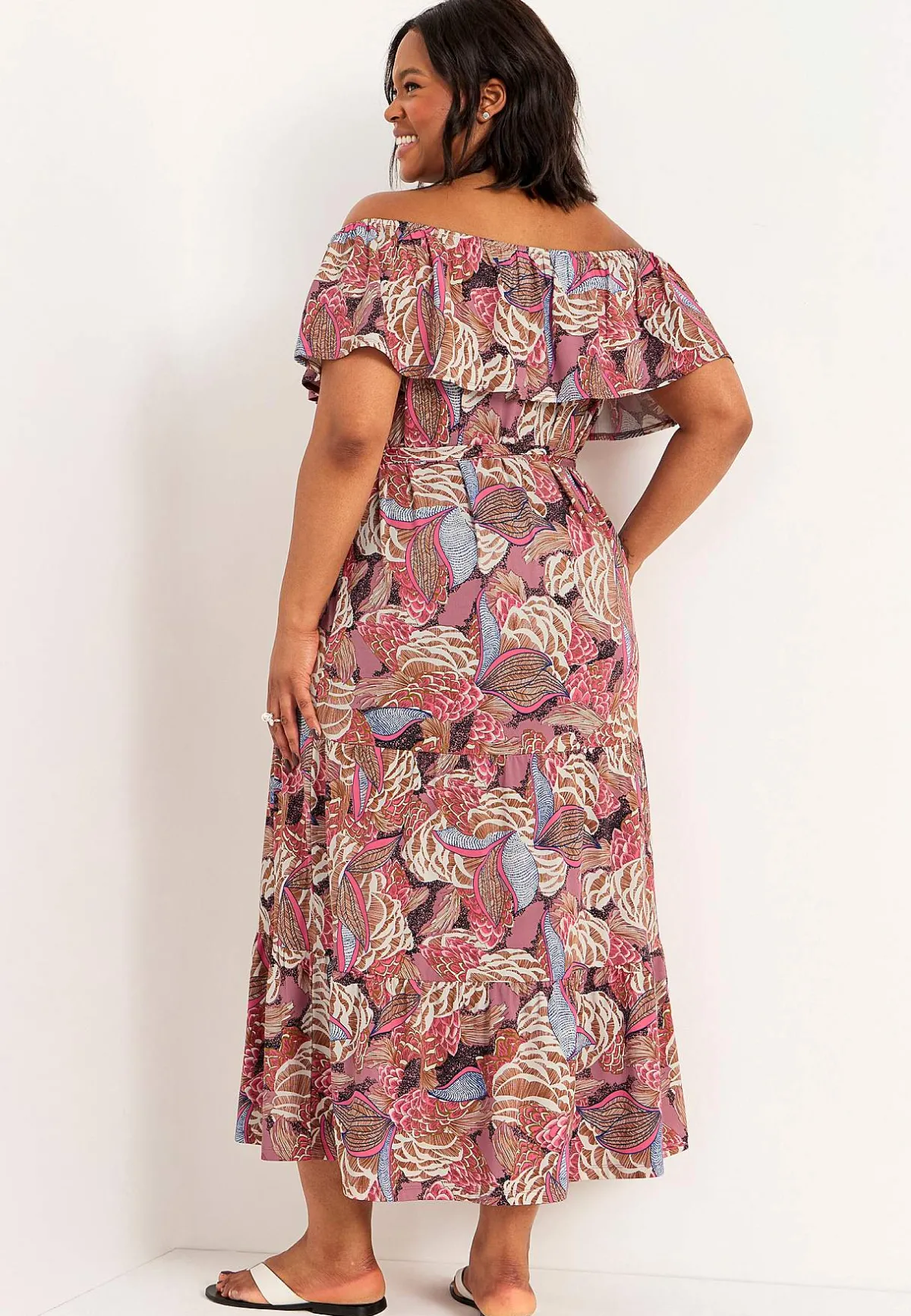 Johanna Toftby x Cellbes Mönstrad singoallaklänning Rosa / Mönstrad Discount