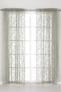 Cellbes of Sweden Mönstrad spetsgardin 2-pack Linnebeige Hot