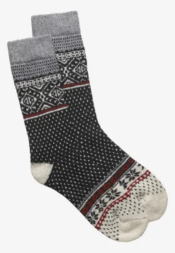 Zokks Mönstrad strumpa i ullmix Clearance