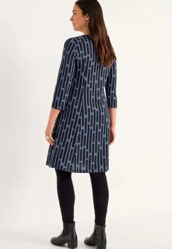 Cellbes of Sweden Mönstrad trikåklänning med fickor Blå / Mönstrad Sale