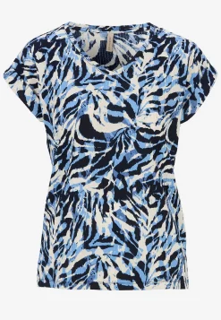 Soyaconcept Mönstrad trikåtopp Blå / Svart Online