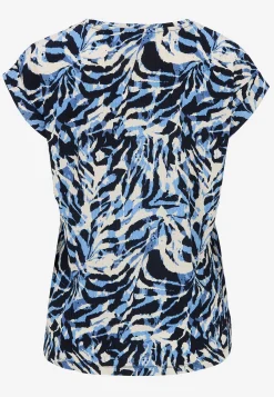 Soyaconcept Mönstrad trikåtopp Blå / Svart Online