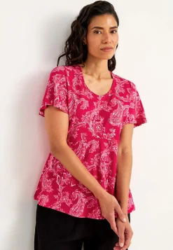 Cellbes of Sweden Mönstrad trikåtopp Cerise / Paisley