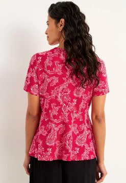 Cellbes of Sweden Mönstrad trikåtopp Cerise / Paisley