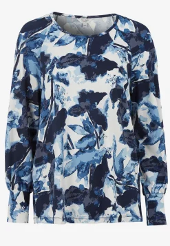 Cellbes of Sweden Mönstrad trikåtopp med breda muddar Blå / Mönstrad Hot