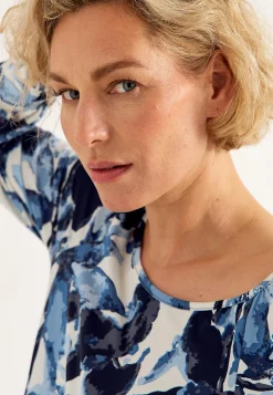 Cellbes of Sweden Mönstrad trikåtopp med breda muddar Blå / Mönstrad Hot