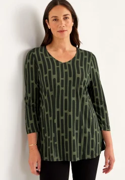 Cellbes of Sweden Mönstrad trikåtunika Grön / Mönstrad Hot