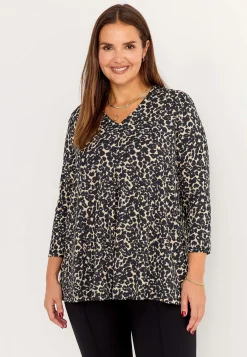 Cellbes of Sweden Mönstrad trikåtunika Beige / Svart / Leopard Sale
