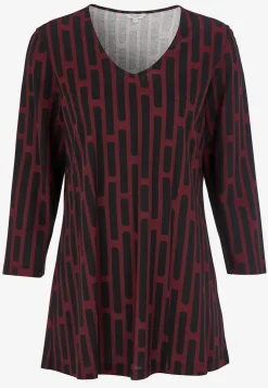 Cellbes of Sweden Mönstrad trikåtunika Vinröd / Mönstrad Discount