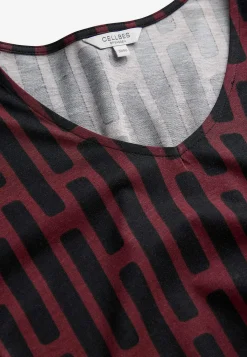 Cellbes of Sweden Mönstrad trikåtunika Vinröd / Mönstrad Discount