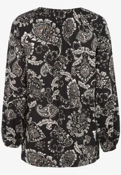 Cellbes of Sweden Mönstrad trikåtunika med dekorativt veck Svart / Paisley Hot
