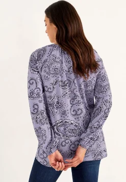 Cellbes of Sweden Mönstrad trikåtunika med dekorativt veck Lila / Paisley Hot