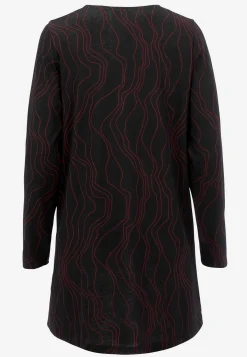 Cellbes of Sweden Mönstrad trikåtunika med fickor Svart/Vinröd/Mönstrad Clearance