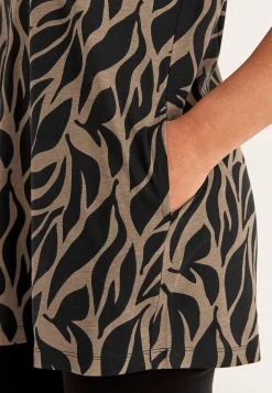 Cellbes of Sweden Mönstrad trikåtunika med fickor Svart / Mönstrad Outlet