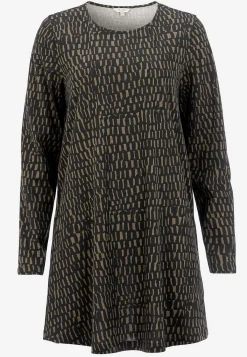 Cellbes of Sweden Mönstrad trikåtunika med fickor Svart/Nougat/Mönstrad Clearance