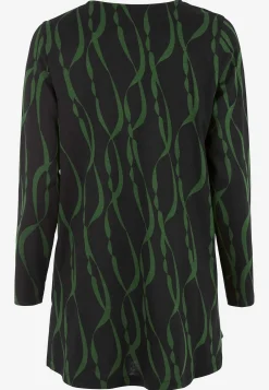 Cellbes of Sweden Mönstrad trikåtunika med fickor Svart / Grön / Mönstrad Best