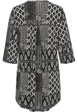 Freequent Mönstrad trikåtunika med fickor Svart / Mönstrad Discount