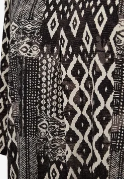 Freequent Mönstrad trikåtunika med fickor Svart / Mönstrad Discount