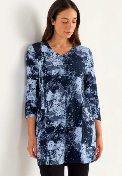 Cellbes of Sweden Mönstrad trikåtunika med fickor Blå / Mönstrad Hot