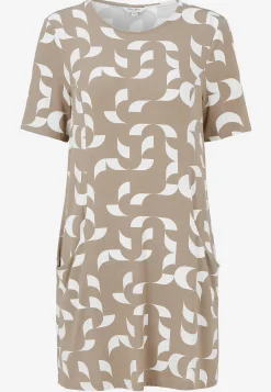 Cellbes of Sweden Mönstrad trikåtunika med fickor Svart / Beige / Mönstrad Online