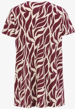 Cellbes of Sweden Mönstrad trikåtunika med fickor Vinröd / Mönstrad Discount