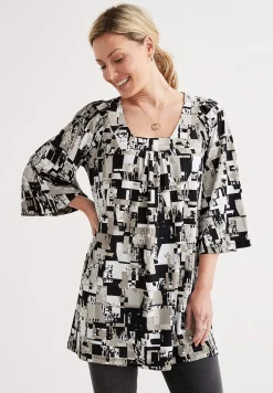 Cellbes of Sweden Mönstrad tunika Svart / Beige Clearance
